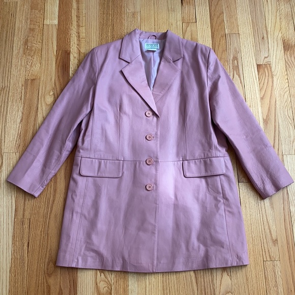 OOAK mauve lavender suit in leather by Venezia - Picture 6 of 12